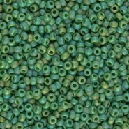 Miyuki rocailles Perlen 11/0 - Matted opaque green ab 11-411FR